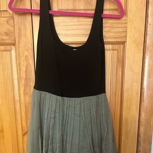 Black and green tank style t shirt dress